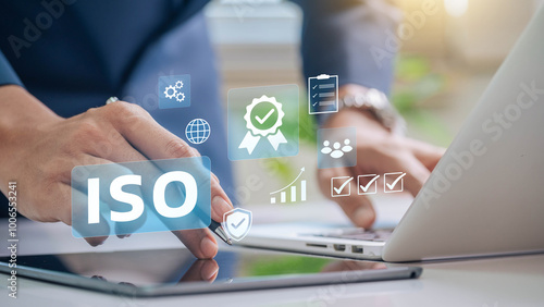 Fotografie ISO certification and quality management concept