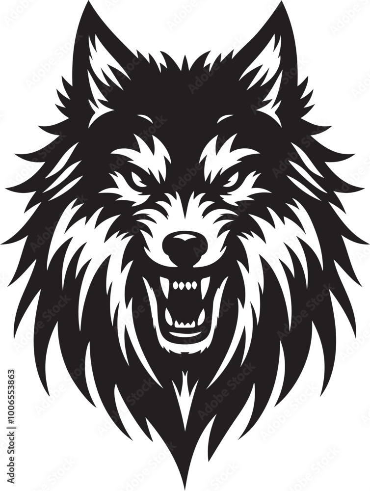 Wolf angry silhouette vector art illustration. Wolf angry silhouette vector art illustration.
