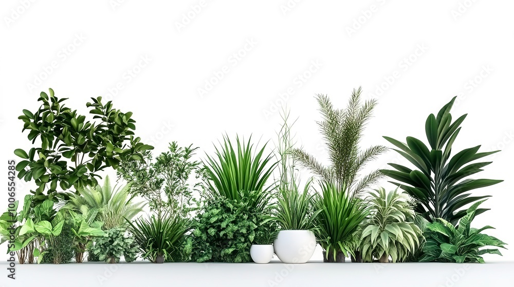 3d rendering of a group of plants raw for architectrural background use isolated on white 3d rendering of a group of plants raw for architectrural background use isolated on white