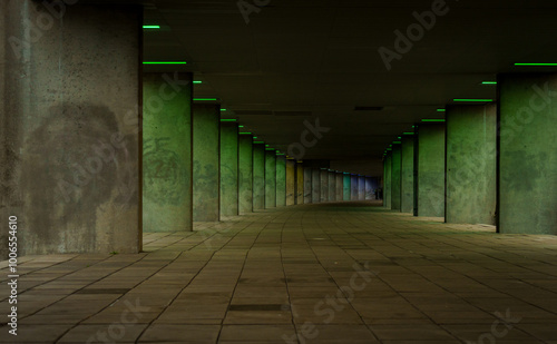 Colorful pillars in citycenter of Rotterdam