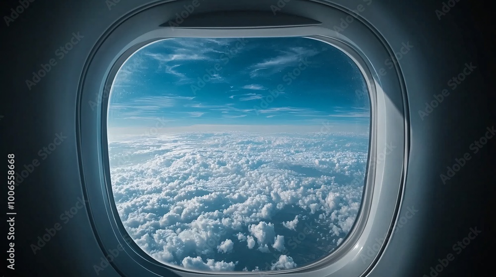 View of Clouds from Airplane Window View of Clouds from Airplane Window