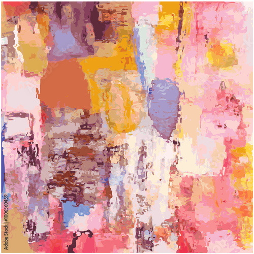 Illustration vectorielle Design abstrait de réseau Collage complexe Éclaboussures de couleurs multiples Peinture moderne