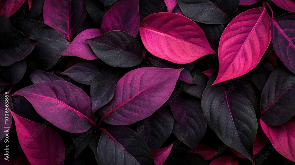 Vibrant Pink and Black Leaves for Nature Enthusiasts Vibrant Pink and Black Leaves for Nature Enthusiasts