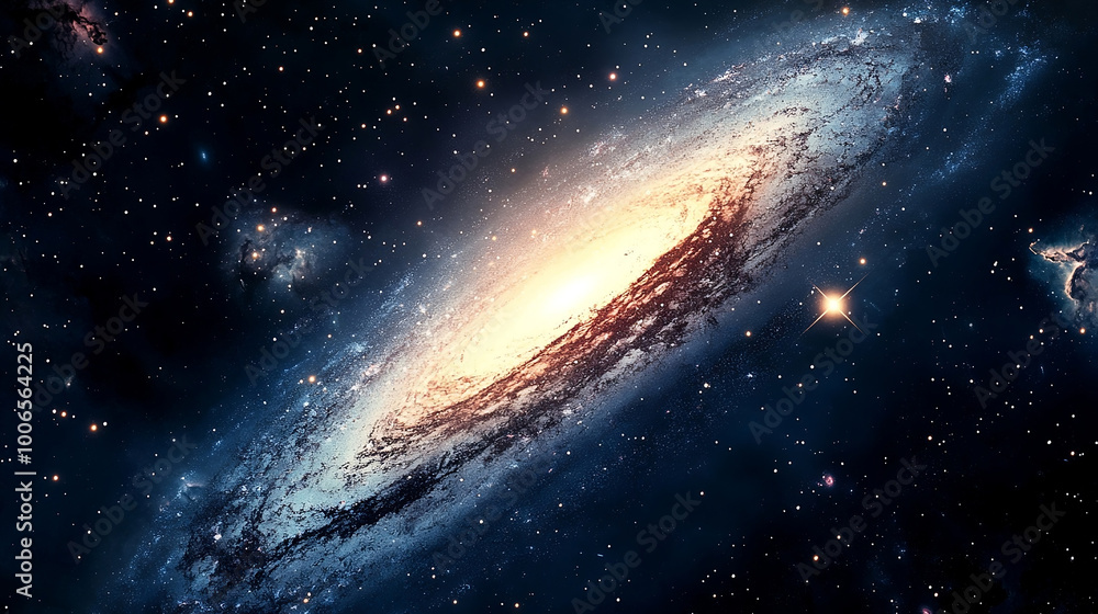 Fototapeta premium Distant stars and planets in deep space exploration