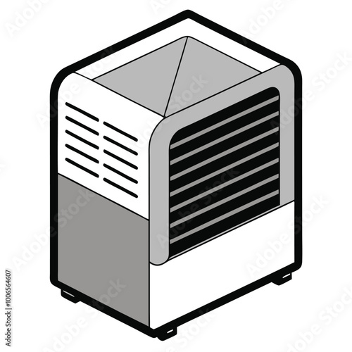 3D Air Cooler Line Art.