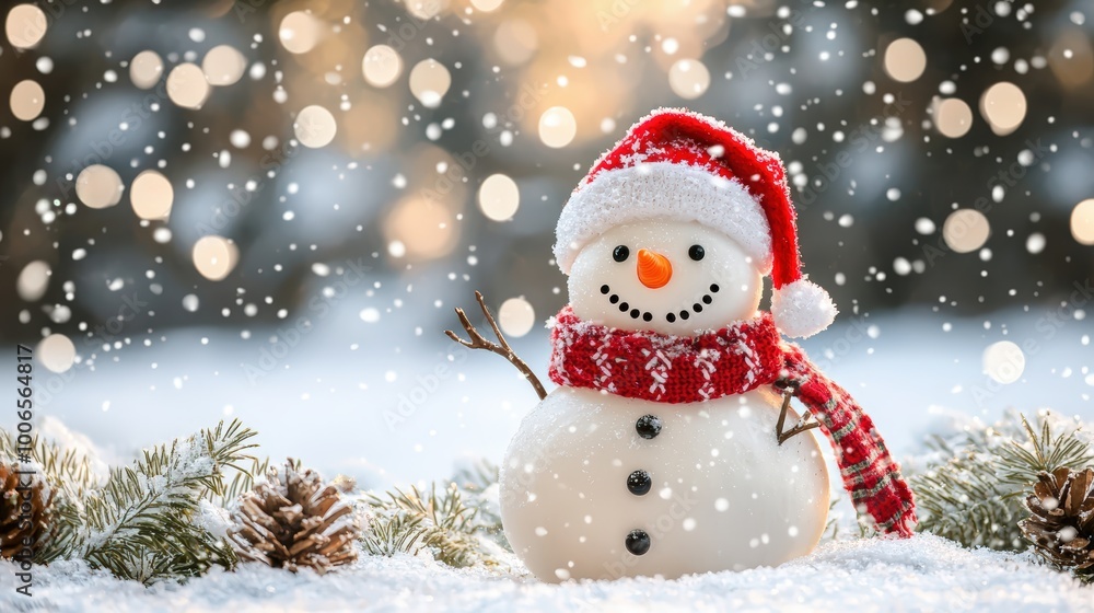 Smiling snowman in the snow Smiling snowman in the snow