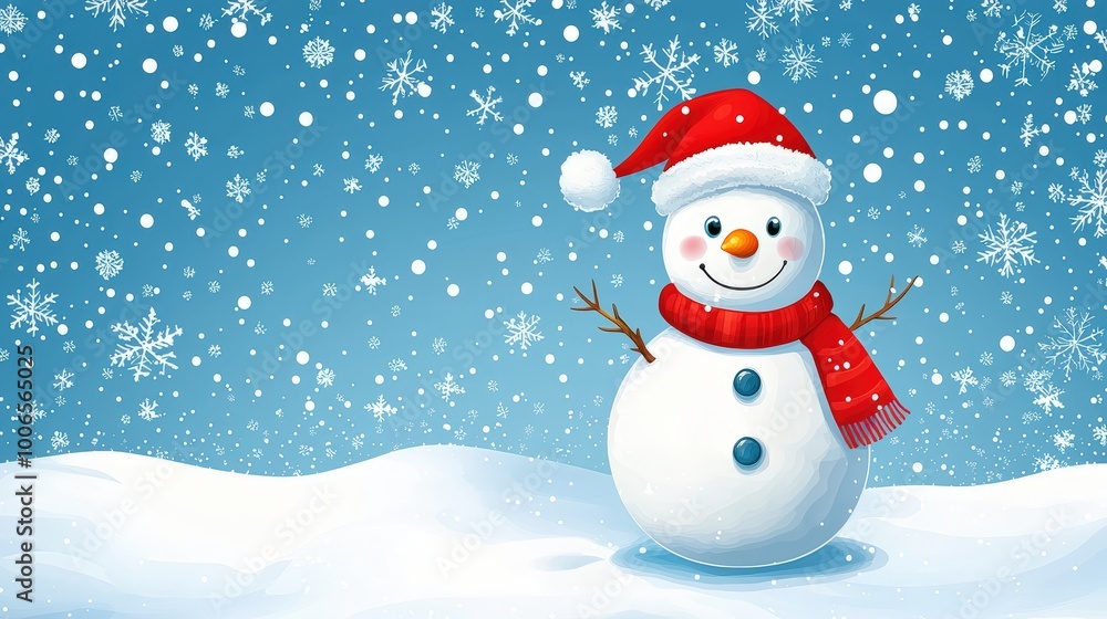 Smiling snowman in snow Smiling snowman in snow