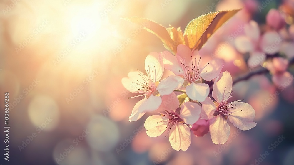 Soft Pink Blossoms Glowing in Morning Light Soft Pink Blossoms Glowing in Morning Light