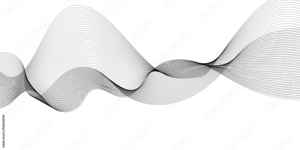 Abstract grey, white smooth element swoosh speed wave modern stream transparent background. Abstract wave line for banner, template, wallpaper background with wave design. Vector illustration Abstract grey, white smooth element swoosh speed wave modern stream transparent background. Abstract wave line for banner, template, wallpaper background with wave design. Vector illustration