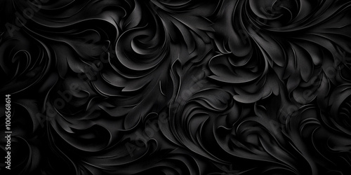 A black and white image of a black and white patterned background with a black and white flower pattern