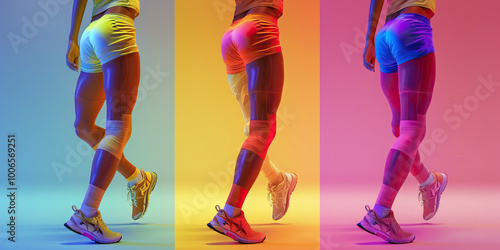 Fitness (Leg Warmers): A figure wearing leg warmers and workout gear, symbolizing the fitness craze of the 1980s