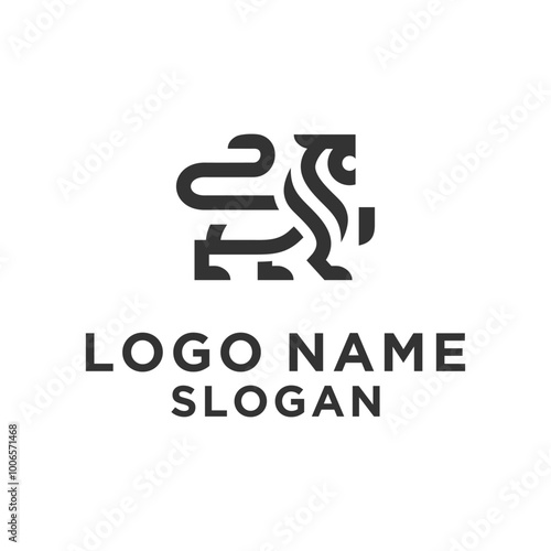 black lion logo simple minimalist lines