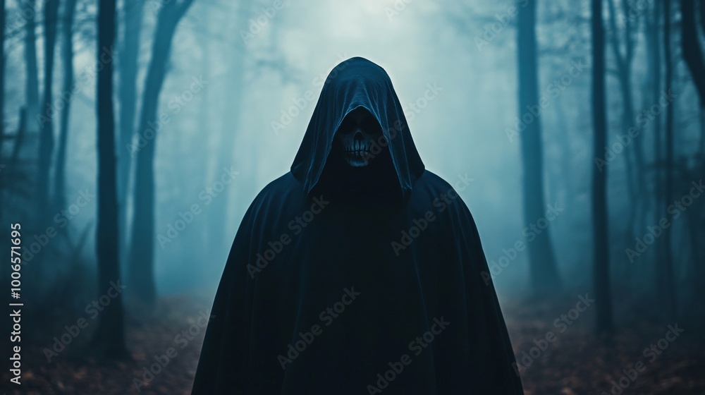 mysterious figure in a dark forest mysterious figure in a dark forest