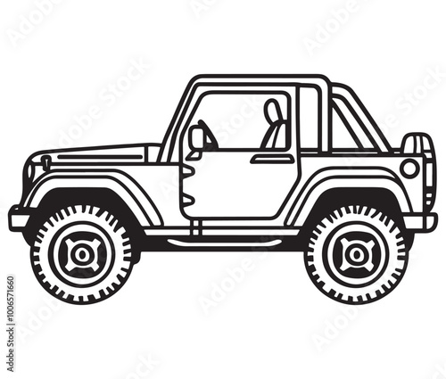 Illustration of a truck, Vintage jeep car, Cartoon truck