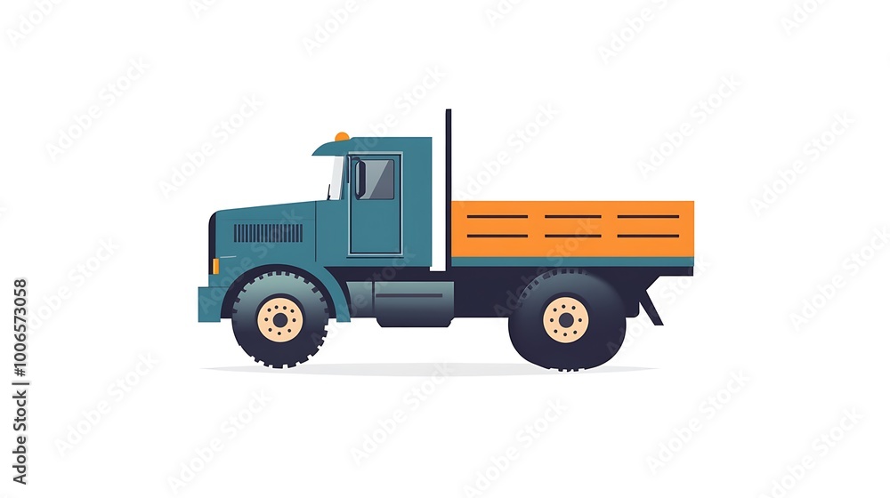 Green Dump Truck Isolated on White Background Illustration Green Dump Truck Isolated on White Background Illustration