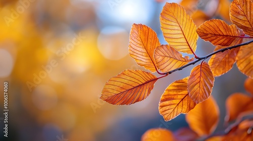 Vivid Autumn Leaves with Blurred Background