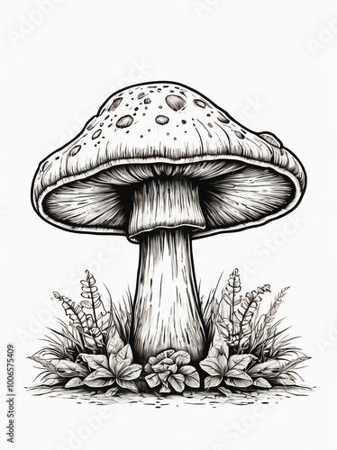 Mushroom coloring page