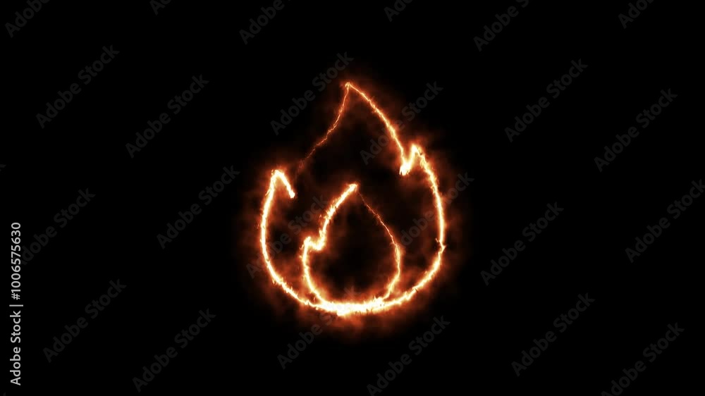 Glowing neon fire icon animation. Elements in neon style icon concept. Hot sign concept. Glowing neon fire icon animation. Elements in neon style icon concept. Hot sign concept.
