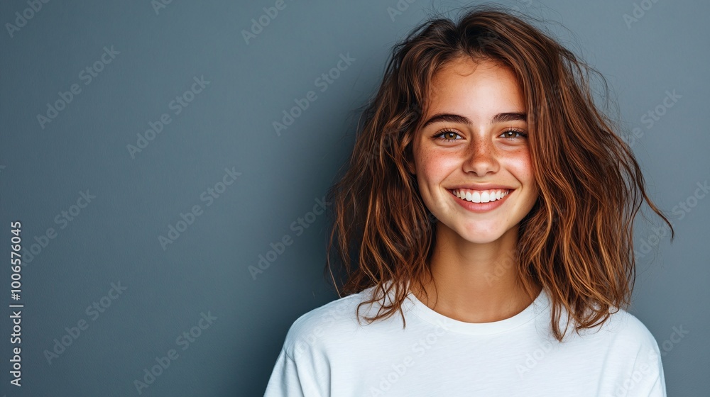 smiling young woman portrait smiling young woman portrait