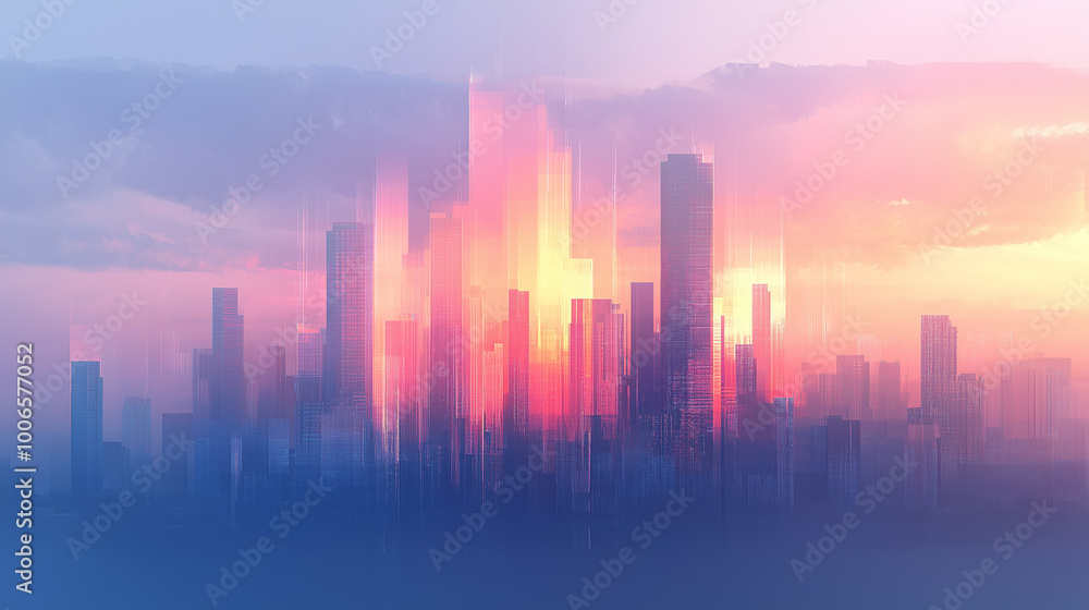 A vibrant city illuminated by a massive lightning bolt during a storm, colorful reflections on glass buildings, heavy rain falling A vibrant city illuminated by a massive lightning bolt during a storm, colorful reflections on glass buildings, heavy rain falling