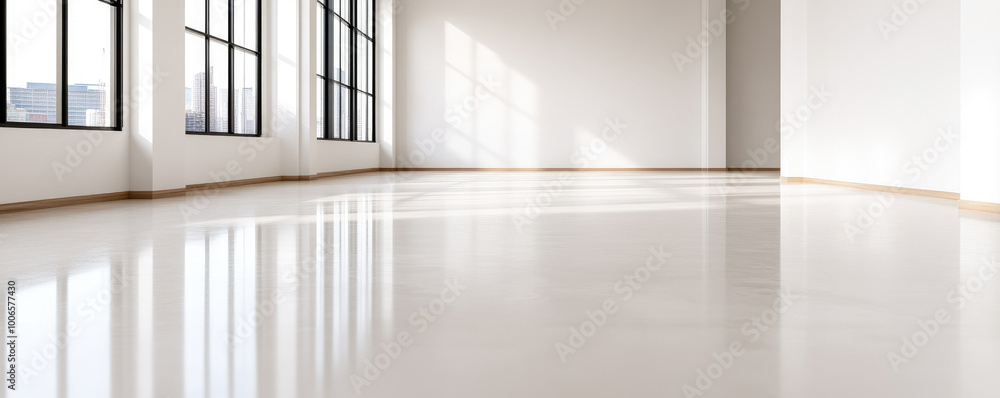 Spacious Minimalist Interior, vast empty room with smooth surfaces, soft shadows, inviting atmosphere, ideal for creative text placement Spacious Minimalist Interior, vast empty room with smooth surfaces, soft shadows, inviting atmosphere, ideal for creative text placement