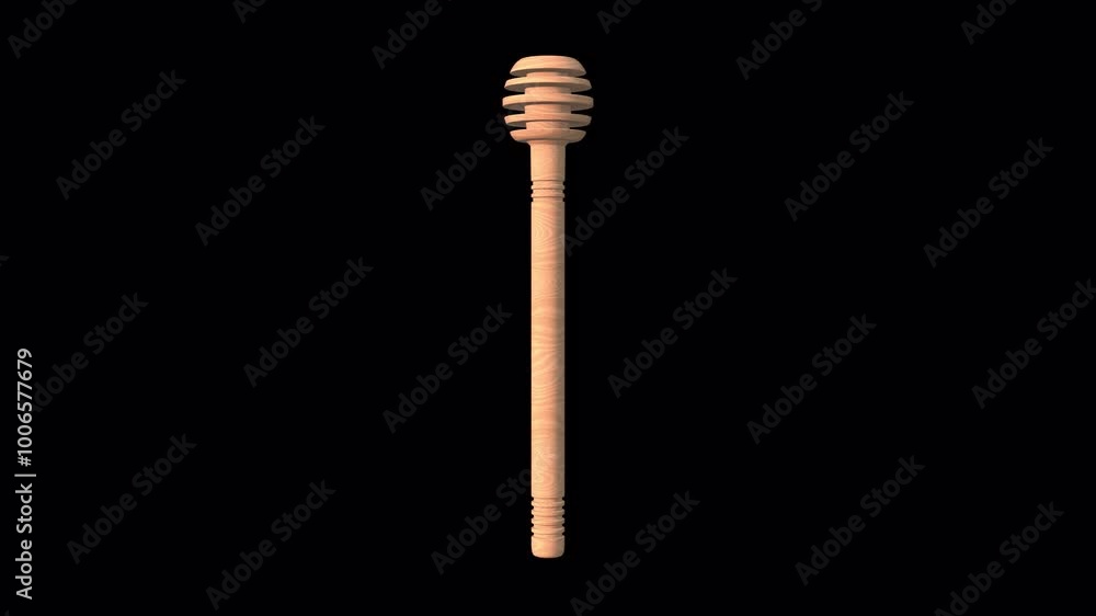 Honey Dipper Rotating on a Transparent Background. Seamless Loop ...