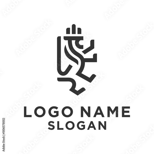 black lion logo simple minimalist lines