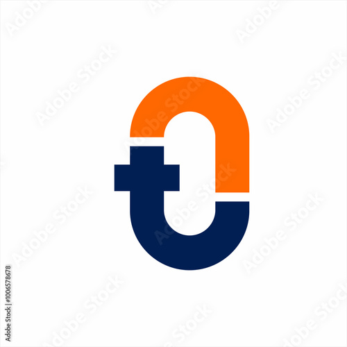 Letter T O logo design with the concept of the number zero. photo