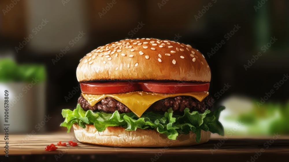 vegan burger with salad, AI generated vegan burger with salad, AI generated