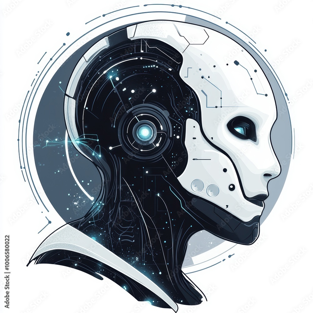 Obraz premium Modern Logo Design Featuring Key Themes of Artificial Intelligence