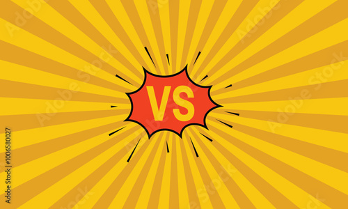 Epic Battle Showdown Versus Graphic with Radiating Yellow Background