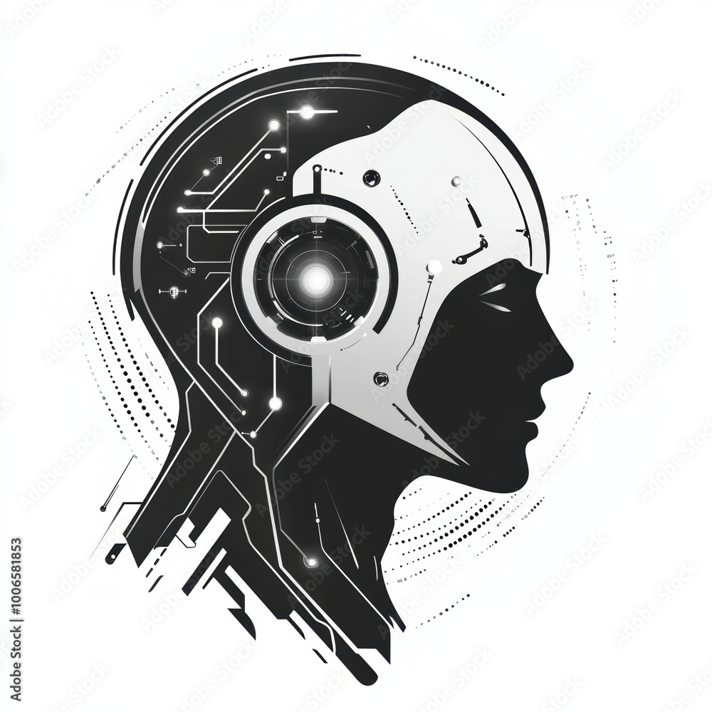 Obraz premium Modern logo design showcasing transformative nature of AI