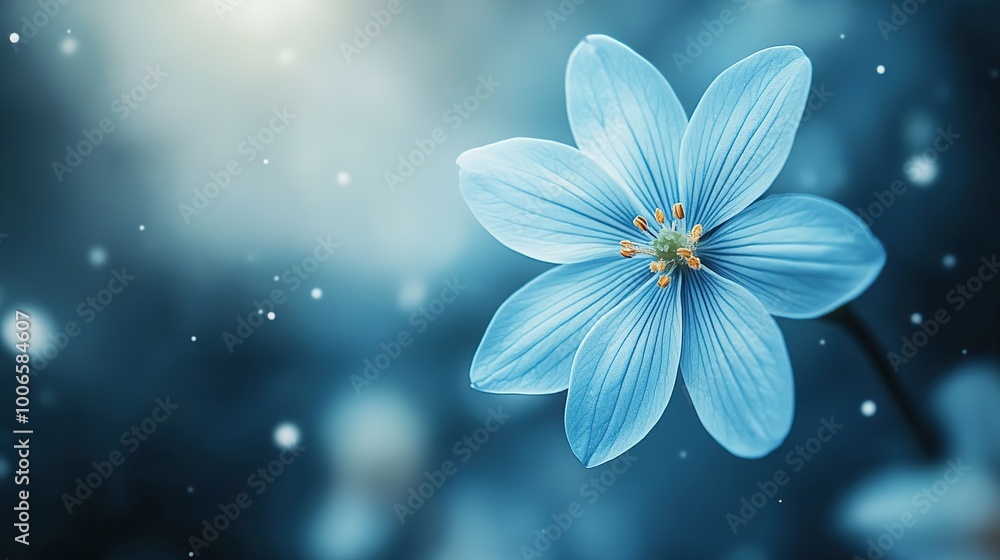 Delicate Blue Flower in Soft Focus Background Delicate Blue Flower in Soft Focus Background