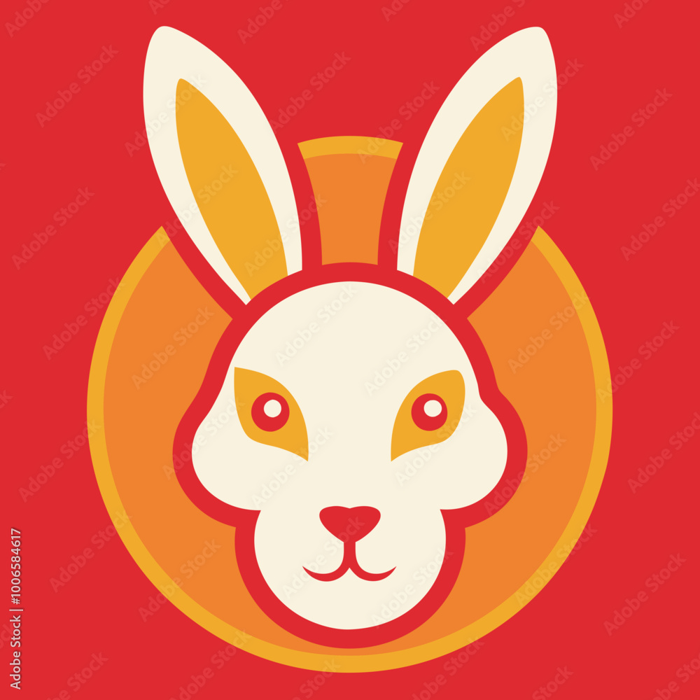 Obraz premium Stunning Vector Design of the Rabbit Zodiac Representing Joy and New Beginnings 