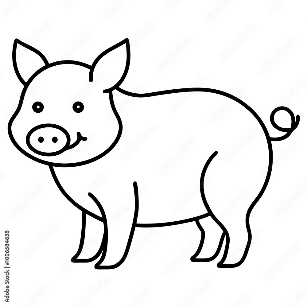 Fototapeta premium Vibrant Pig Zodiac Icon Vector Illustration Celebrating Prosperity and Abundance in Your Designs