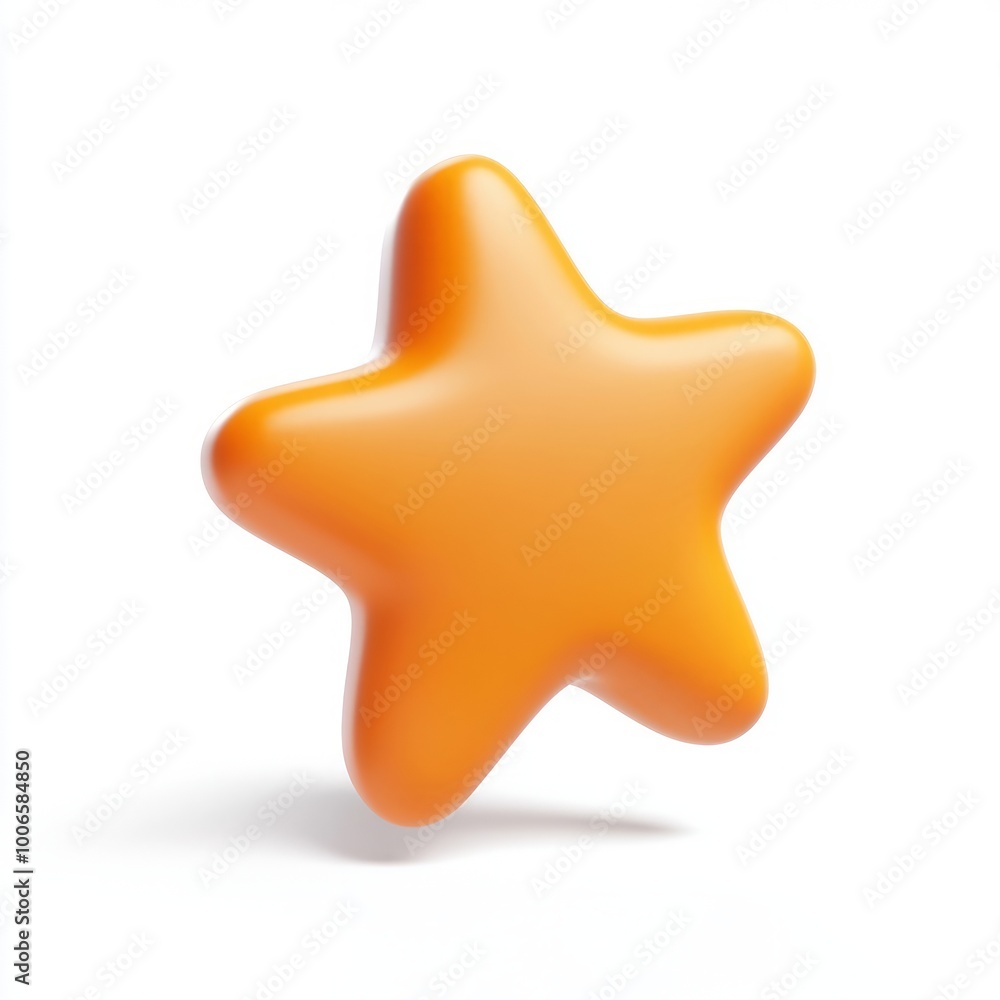 Star 3d icon cartoon style floating on white background Star 3d icon cartoon style floating on white background