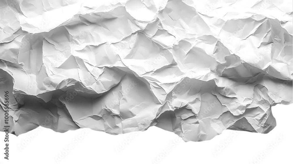 Crumpled White Paper Texture with Transparent Background Crumpled White Paper Texture with Transparent Background