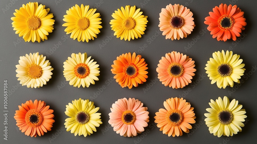 Vibrant Collection of Colorful Flower Heads Vibrant Collection of Colorful Flower Heads
