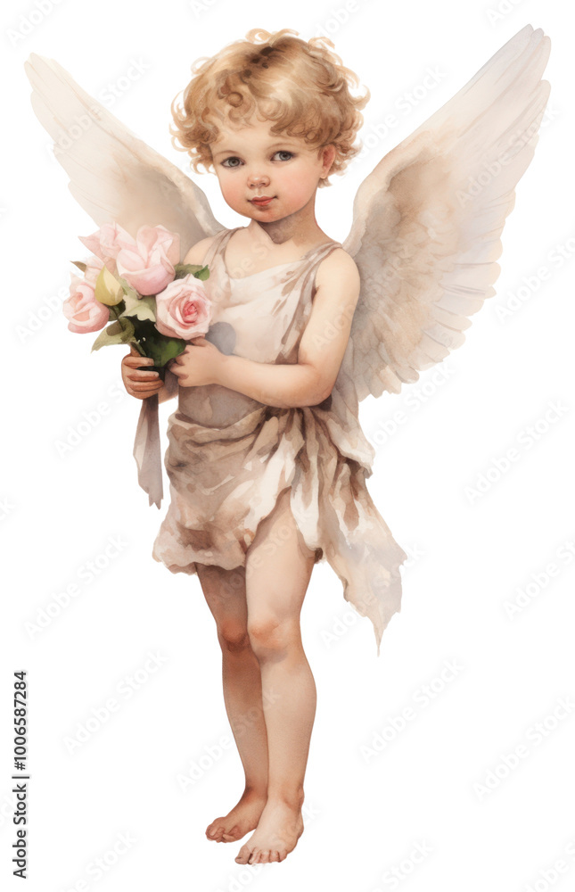 Fototapeta premium PNG Child Angel flower angel portrait.