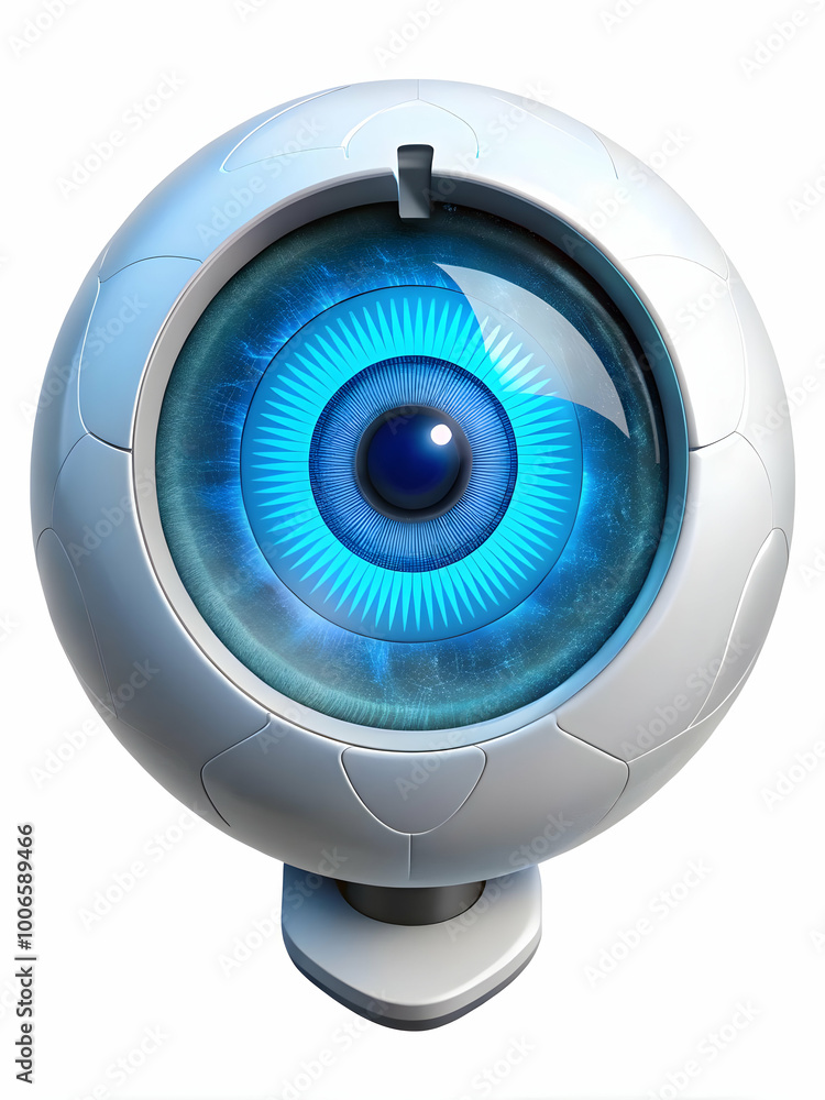 Futuristic Biometric Voter Iris Scan: Extreme Close-Up of Eye Undergoing Verification with Holographic Voting Interface on White Background Futuristic Biometric Voter Iris Scan: Extreme Close-Up of Eye Undergoing Verification with Holographic Voting Interface on White Background