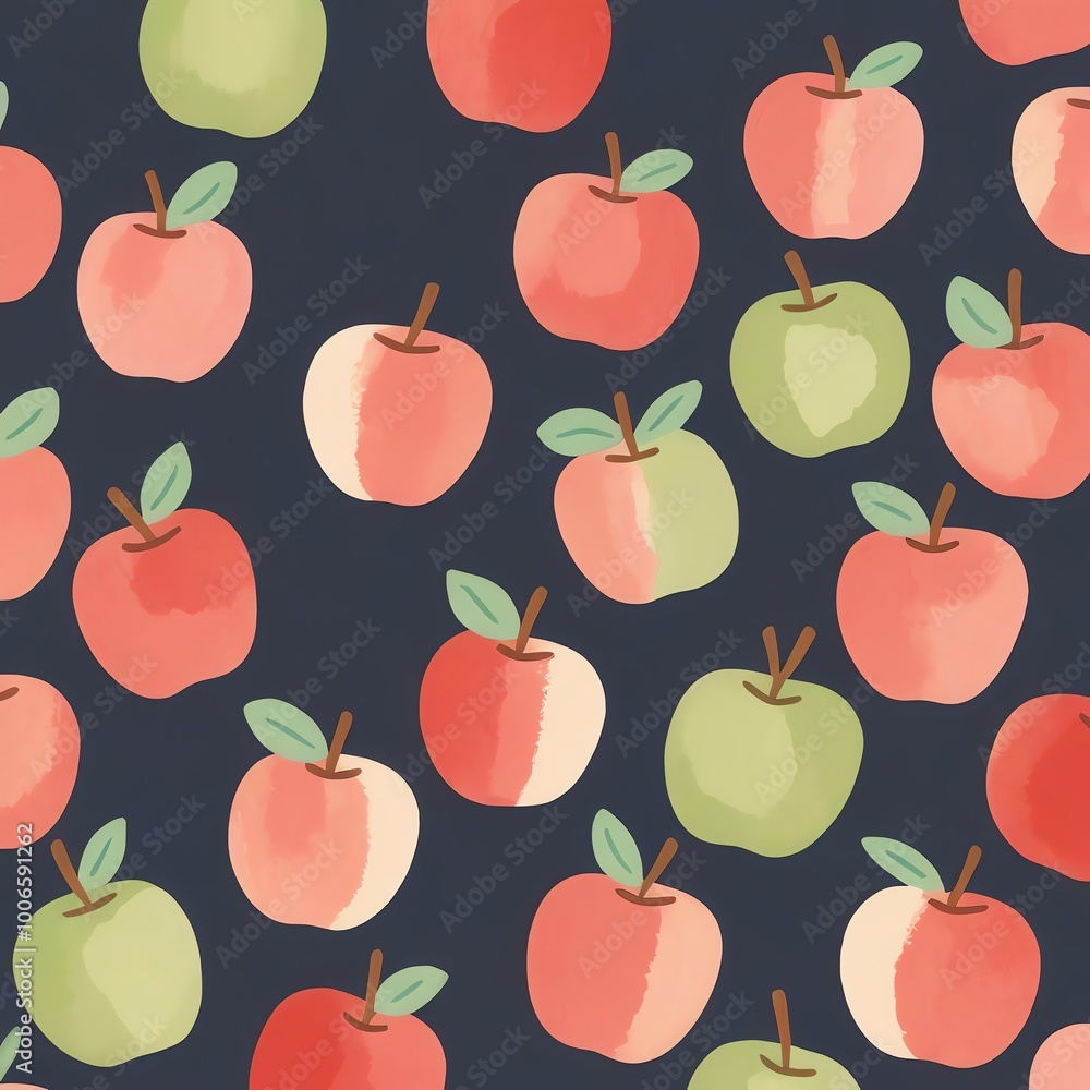 Red and Green Apple Pattern Red and Green Apple Pattern