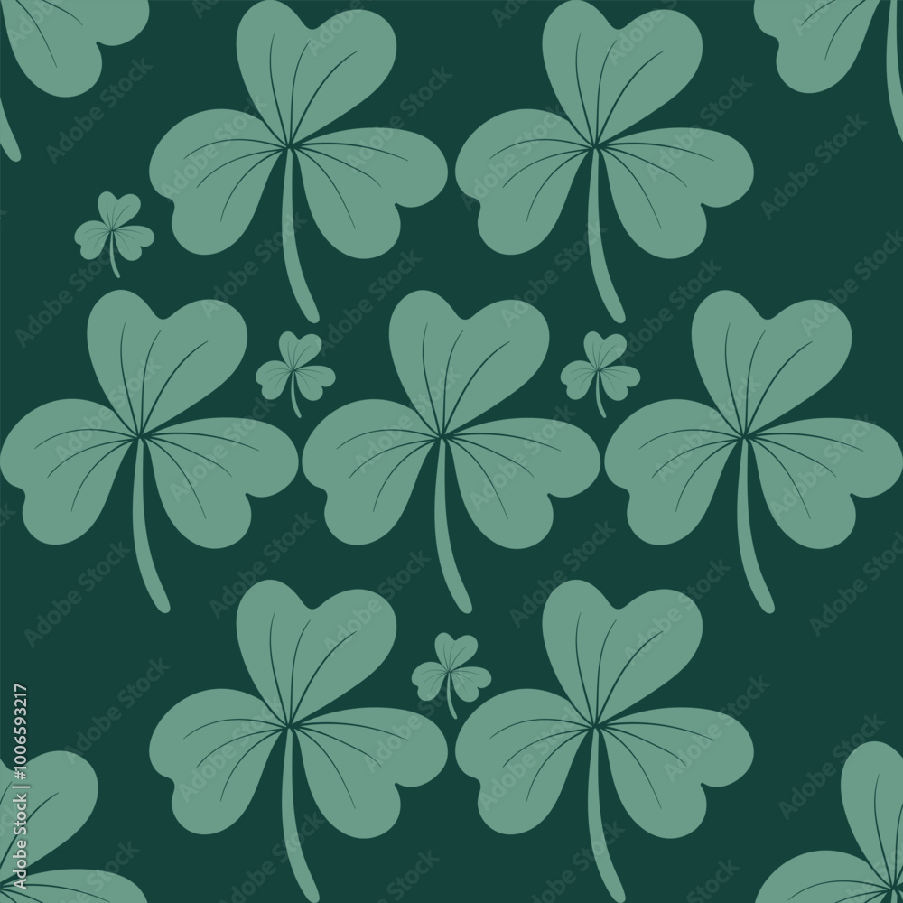 three Leaf Clover Pattern green background three Leaf Clover Pattern green background