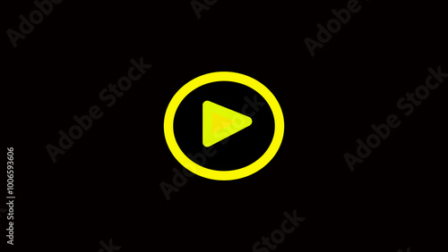 Free Download Play button yellow glowing neon ui ux icon. Icon audio playback. Player to watch the video with the audio frequency settings. Glowing sign logo vector - GFXLoad
