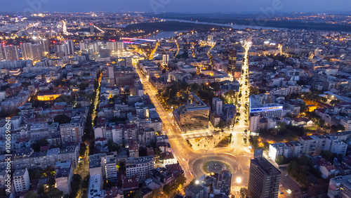 Early morning view of Belgrade cityscape, capital of Serbia.