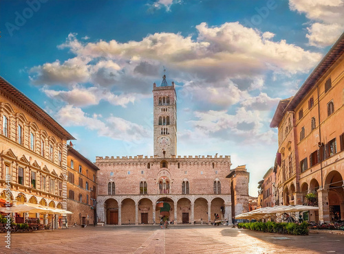 picturesque sight in Assisi. Province of Perugia, Umbria, central Italy photo