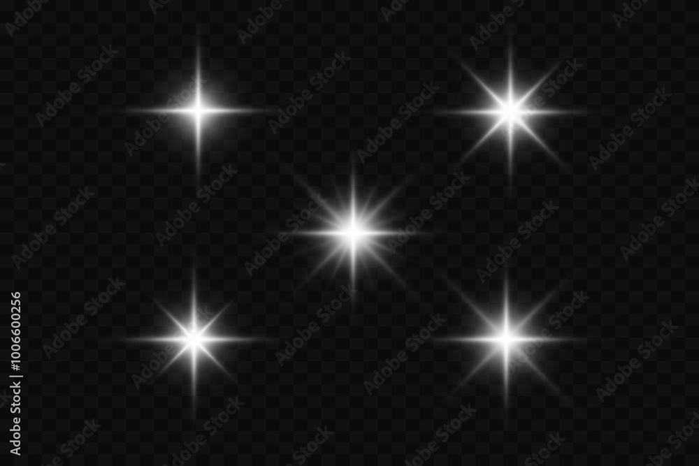 Set of bright flashes and light flare. On a transparent background. Set of bright flashes and light flare. On a transparent background.