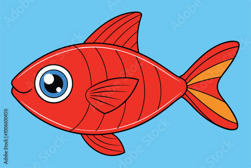 Tropical fish vector cartoon icon. Isolated cartoon icon aquarium animals .Vector illustration tropical fish 