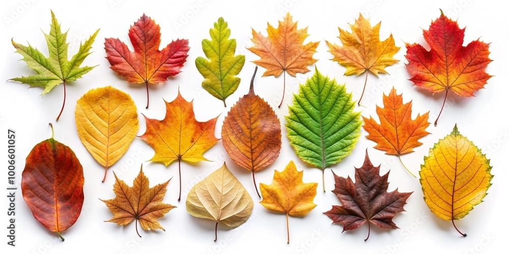 Fototapeta premium autumn leaves isolated on white