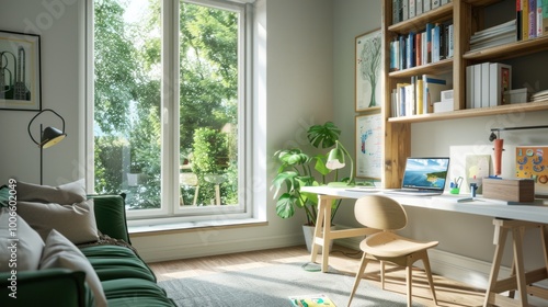 Modern Home Office with Natural Light