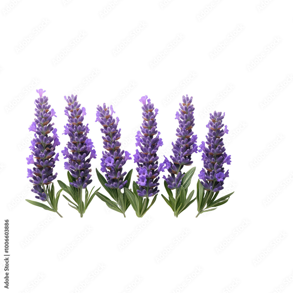 Naklejka premium Purple Lavender Flowers Isolated on a Transparent Background